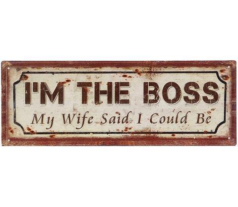 Ambiente Haus Metalen artprint - boss 13x36cm (1 stuk), Huis en Inrichting, Woonaccessoires | Schilderijen, Tekeningen en Foto's