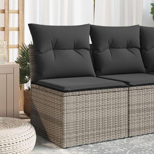 vidaXL Tuinstoel zonder armleuning met kussens poly rattan, Tuin en Terras, Tuinsets en Loungesets, Nieuw, Rotan, Verzenden