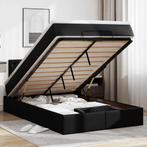 vidaXL Ottoman bed met matrassen en LEDs 120x200cm, Huis en Inrichting, Slaapkamer | Bedden, Overige materialen, Verzenden, Zwart