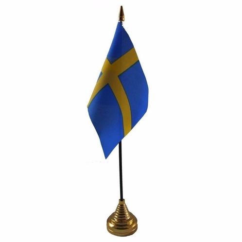 Zweden versiering tafelvlag 10 x 15 cm - Zweden versiering, Hobby en Vrije tijd, Feestartikelen, Ophalen of Verzenden
