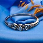 Roségouden slavenarmband met roos geslepen diamant | Ø 58., Gebruikt, Overige kleuren, Ophalen of Verzenden, Met edelsteen