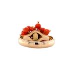 Gouden ring met bloedkoraal 14 krt, Sieraden, Tassen en Uiterlijk, Ringen, Ophalen of Verzenden, Nieuw