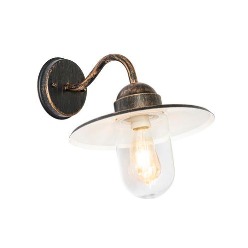 Landelijke buiten wandlamp antiek goud IP44 - Kansas, Tuin en Terras, Buitenverlichting, Nieuw, 50 tot 250 watt, Overige materialen