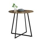 [en.casa] Eettafel Vaggeryd rond 78x80 cm zwart en houtkleur, Verzenden, Nieuw