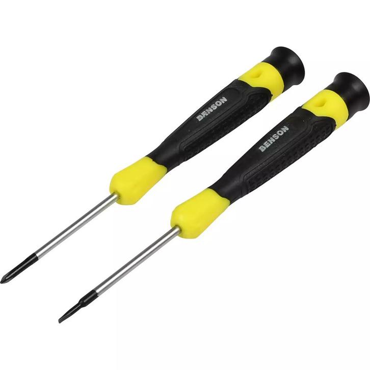 Benson 2-delige precisie schroevendraaierset - plat - SL2..., Doe-het-zelf en Verbouw, Gereedschap | Handgereedschap, Nieuw, Ophalen of Verzenden