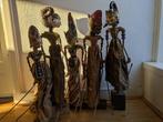 Wayang golek (5) - Wood, batik fabric, velvet, beads, and, Antiek en Kunst, Kunst | Niet-Westerse kunst