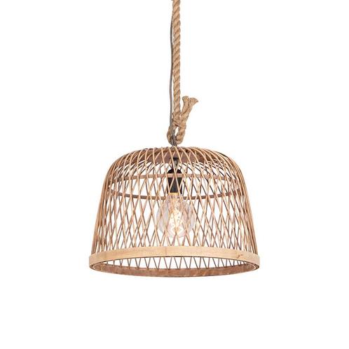 Smart landelijke hanglamp rotan incl. Wifi G125 lichtbron -, Huis en Inrichting, Lampen | Hanglampen, Nieuw, Overige materialen