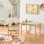 Kindertafel met kinderstoel Skjåk naturel en mint [en.casa], Verzenden, Nieuw