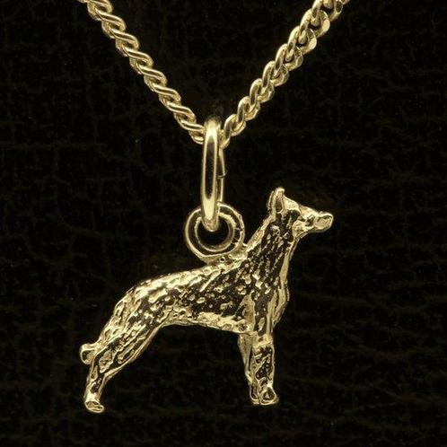 Gouden Beauceron oren gecoupeerd hond hanger - klein, Sieraden, Tassen en Uiterlijk, Kettinghangers, Verzenden