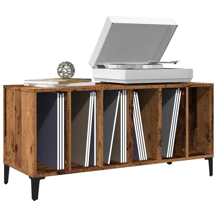 vidaXL Platenkast 100x38x48 cm bewerkt hout oud houtkleurig, Huis en Inrichting, Kasten | Overige, Nieuw, Verzenden