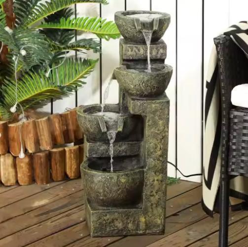 Vintage Tuinfontein 4-Lagen – Verstelbare Waterval voor Terr, Tuin en Terras, Waterpartijen en Fonteinen, Nieuw, Verzenden