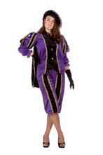 Pieten pak vrouw imitatie fluweel paars/zwart, Kleding | Dames, Ophalen of Verzenden, Nieuw