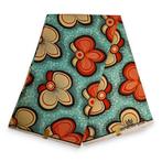 Afrikaanse stof - Turquoise Bows - 100% katoen - 1 yard, Hobby en Vrije tijd, Stoffen en Lappen, Ophalen of Verzenden, Nieuw