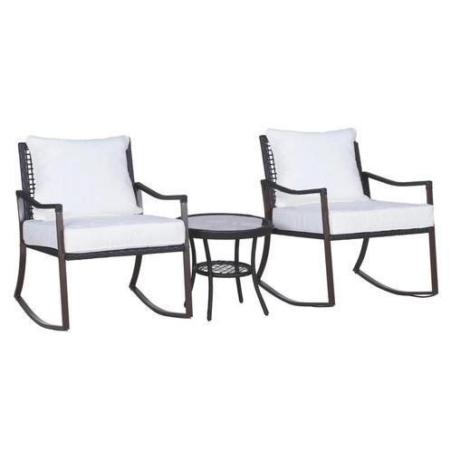 TRUUSK Tuinset Schommelstoelenset 3-delige Zitgroep Met Kuss, Tuin en Terras, Tuinsets en Loungesets, Nieuw, Verzenden