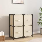 vidaXL Opbergkast met 4 stoffen manden 63x30x71 cm staal, Huis en Inrichting, Verzenden, Nieuw