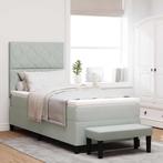 vidaXL Boxspring bed met matras Lichtgrijs 100 x 200 cm, Verzenden, Nieuw, Stof