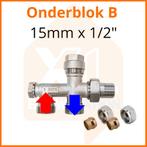 Onderblok B 15mm x 1/2 (Radiator Installatiemateriaal), Doe-het-zelf en Verbouw, Verwarming en Radiatoren, Ophalen of Verzenden