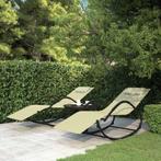vidaXL Ligbedden schommelend 2 st staal en textileen, Tuin en Terras, Verzenden, Nieuw