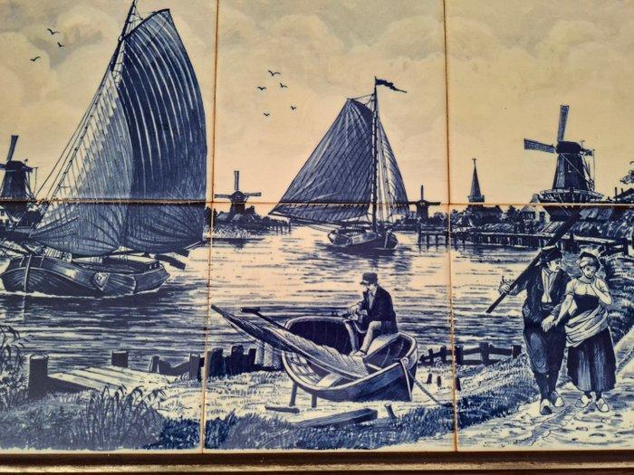 Tegel - Vermoedelijk Delfts - 1940-1950 - Hollands tafereel, Antiek en Kunst, Curiosa en Brocante