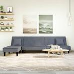 vidaXL Slaapbank L-vormig 255x140x70 cm fluweel donkergrijs, Huis en Inrichting, Verzenden, Nieuw, Stof, Minder dan 150 cm