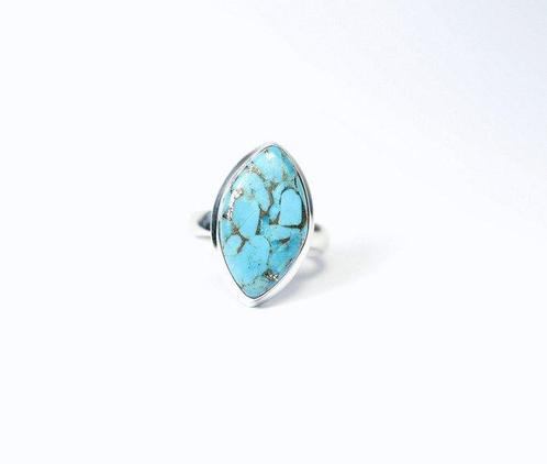 Ring Blauw Koper Turquoise / Cabochon / nieuw - 6.48 g - (1), Verzamelen, Mineralen en Fossielen