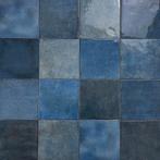 Handvorm wandtegel 13x13 donker blauw random glans, Nieuw, Ophalen of Verzenden, 10 m² of meer, Wandtegels