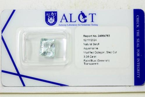 Zonder Minimumprijs Aquamarijn - 3.34 ct - Antwerp, Sieraden, Tassen en Uiterlijk, Edelstenen