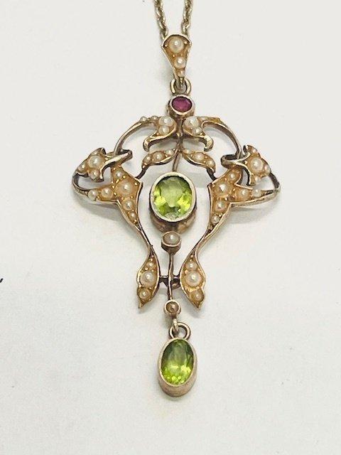 Halsketting Zilver Robijn - Parel - Verguld, Sieraden, Tassen en Uiterlijk, Kettingen