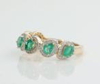 Eeuwigheidsring - 14 karaat Geel goud - 1.26ct. tw. Smaragd