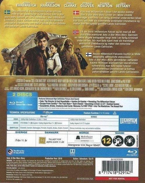 Solo A Star Wars Story steelbook (blu-ray tweedehands film), Cd's en Dvd's, Blu-ray, Zo goed als nieuw, Ophalen of Verzenden