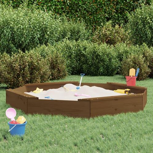 vidaXL Zandbak met bankjes achthoekig massief grenenhout, Kinderen en Baby's, Speelgoed | Buiten | Zandbakken, Nieuw, Verzenden