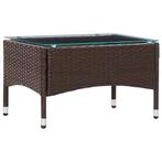 vidaXL Salontafel 60x40x36 cm poly rattan bruin, Verzenden, Nieuw