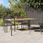 vidaXL Tuintafel 190x90x75 cm poly rattan en acaciahout, Verzenden, Nieuw