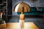 Elegante tafellamp BURLESQUE 52cm goud met wit marmeren voet, Huis en Inrichting, Lampen | Tafellampen, Nieuw, Ophalen of Verzenden