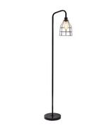 Industriële Vloerlamp – Zwarte Metalen Staande Lamp met Kooi, Huis en Inrichting, Verzenden, Nieuw