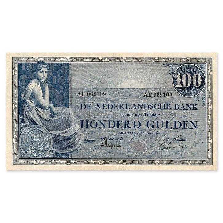 100 Gulden Grietje Seel 1921 Zfr, Postzegels en Munten, Bankbiljetten | Nederland, Verzenden