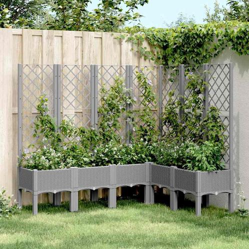 vidaXL Plantenbak met latwerk 160x120x142 cm polypropeen, Tuin en Terras, Bloembakken en Plantenbakken, Nieuw, Kunststof, Verzenden