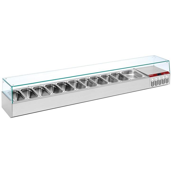 Diamond Opzetkoelvitrine | 11x 1/3 GN + 1x 1/9 GN | 2560x384, Witgoed en Apparatuur, Koelkasten en IJskasten, Ophalen of Verzenden