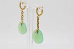 Oorbellen - 18 karaat Geel goud Chalcedoon - Diamant, Nieuw