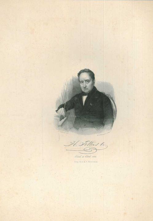 Portrait of Hendrik Tollens, Antiek en Kunst, Kunst | Etsen en Gravures