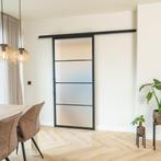 Stalen Schuifdeur met koofsysteem - 4 Vlaks - Mat glas, Doe-het-zelf en Verbouw, Kozijnen en Schuifpuien, 75 tot 150 cm, Nieuw