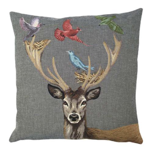 gobelin kussen funky deer nest 45x45cm, Huis en Inrichting, Woonaccessoires | Overige, Verzenden