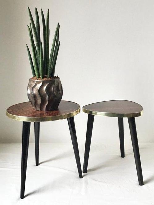 Tafelstandaard - hout en formica - Twee vintage, Antiek en Kunst, Kunst | Designobjecten