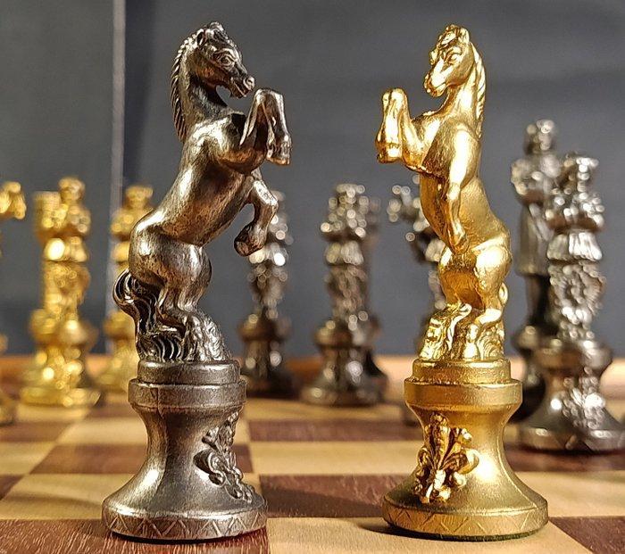 Italfama - Schaakspel - Renacimiento - brons, hout, Antiek en Kunst, Curiosa en Brocante