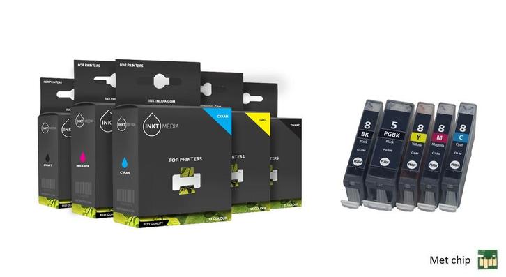 Geschikt Canon PGI-5BK en cli-8 serie inkt  MET CHIP, Computers en Software, Printerbenodigdheden, Cartridge, Nieuw