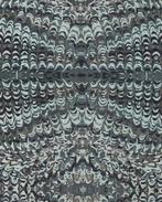 Jacquard Lurex Abstract Donker Blauw, Nieuw, Blauw