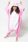 Gebruikt, Onesie roze konijn pak kind 128-134 konijnenpak jumpsuit pyj tweedehands  Bemmel
