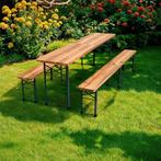 Biertafelset Rolf 3-delig, inklapbaar - bruin, Huis en Inrichting, Stoelen, Verzenden, Nieuw