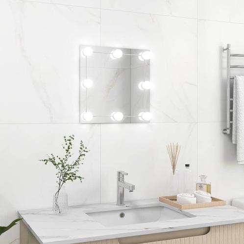 vidaXL Wandspiegel met LED-lampen vierkant glas, Huis en Inrichting, Woonaccessoires | Spiegels, Nieuw, Verzenden