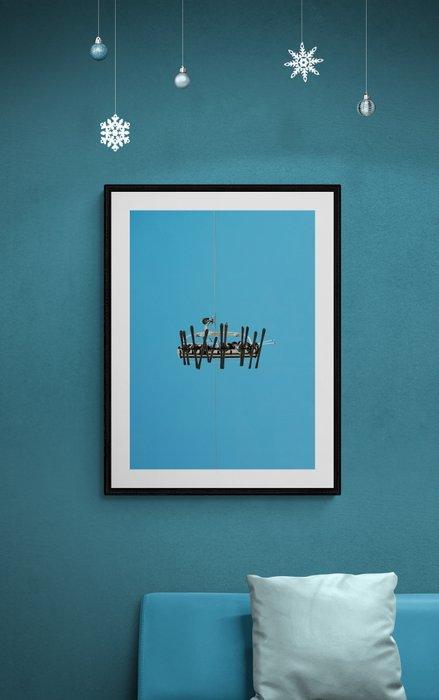 Marcus Cederberg - Uphill skiing, Antiek en Kunst, Kunst | Schilderijen | Modern